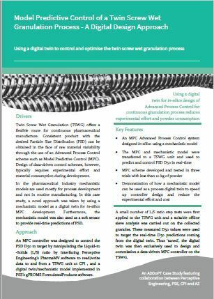 Digital Twin - Model Predictive Control of a Twin Screw Wet Granulation Process